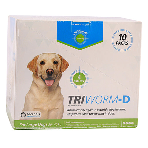 TRIWORM-D LARGE TABS 20-40KG @ 10